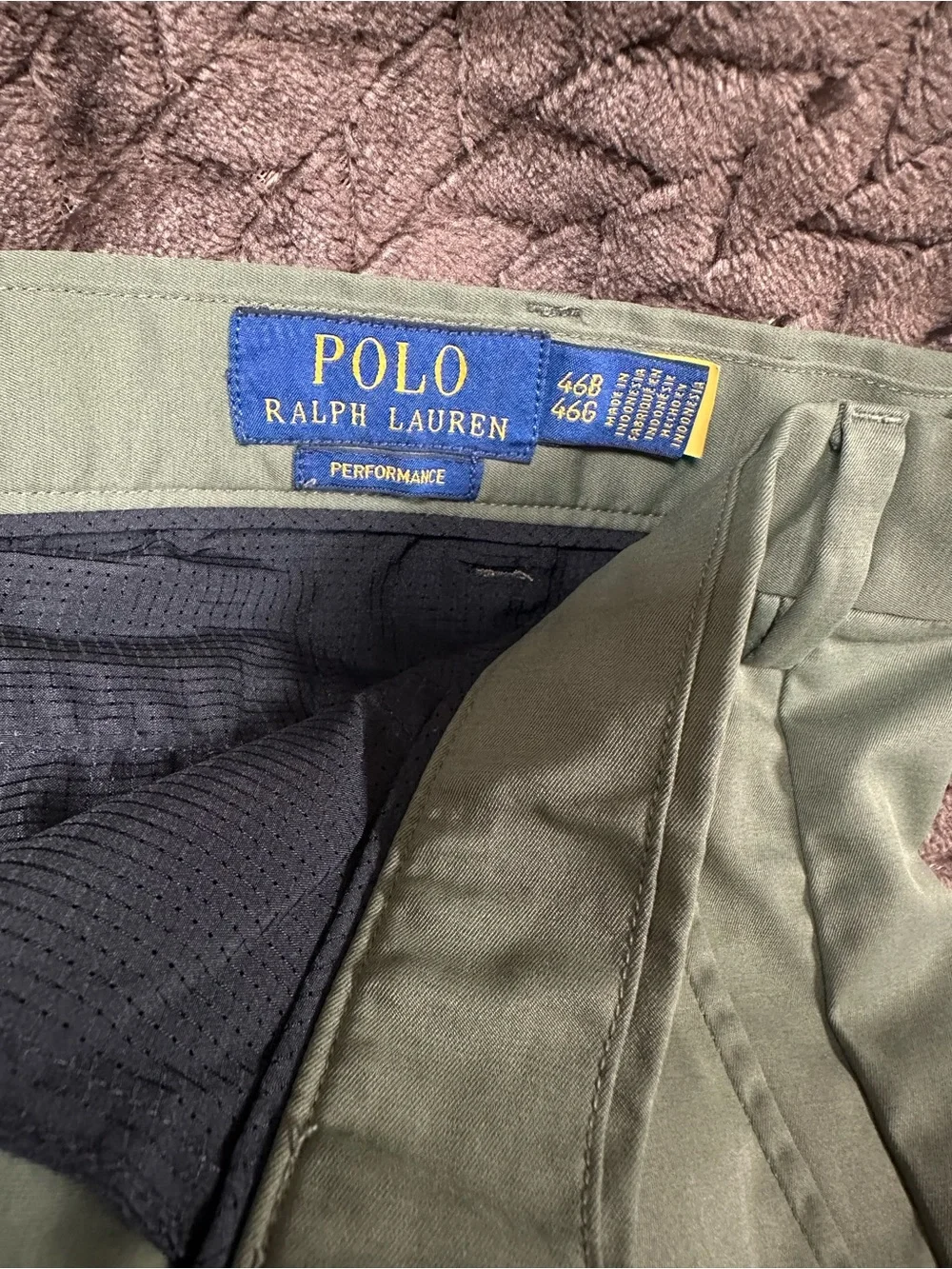 Polo by Ralph Lauren Olive Flat-Front Men’s Shorts Performance